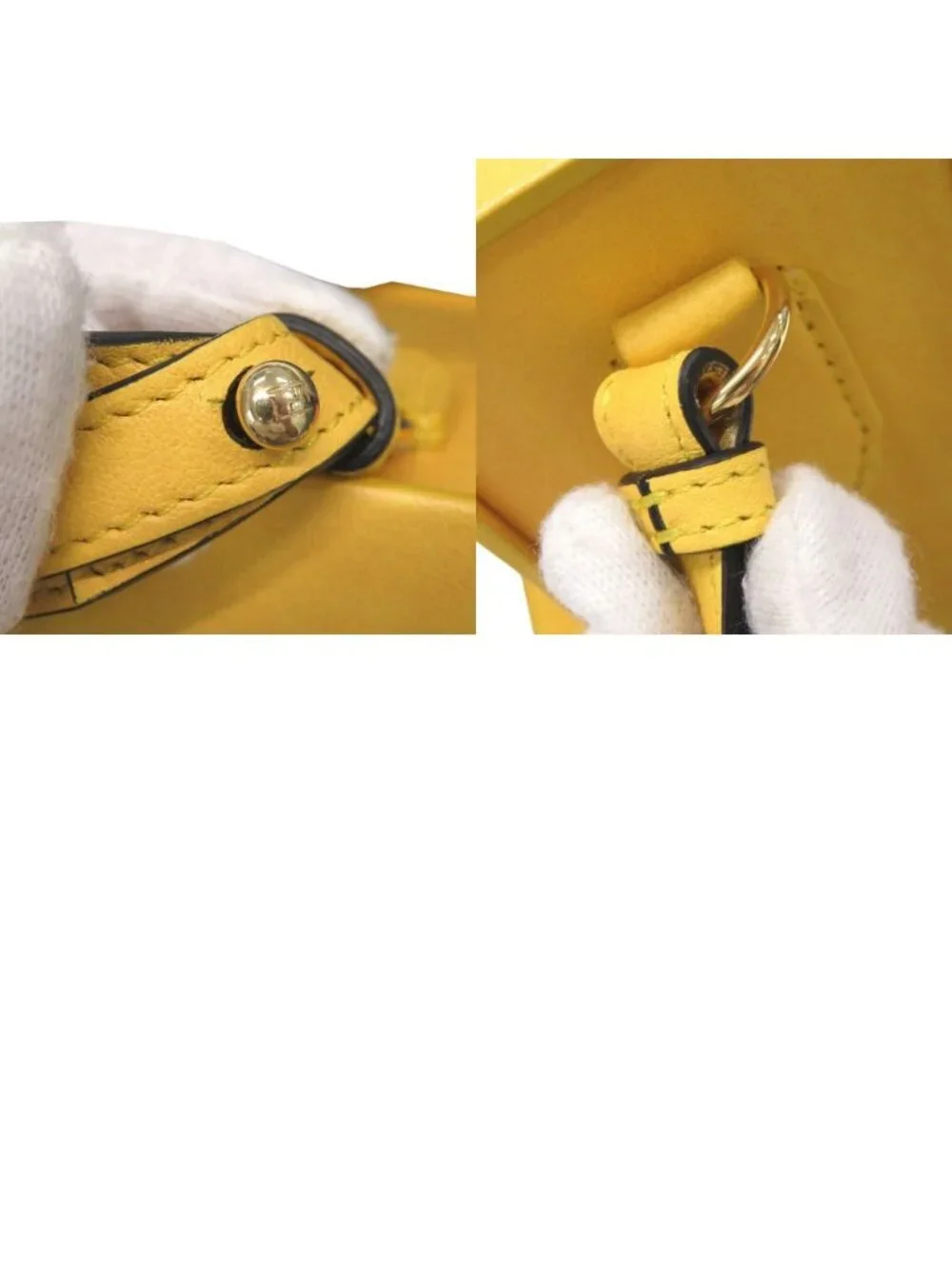 Fendi Vertical Box Leather Yellow Shoulder Bag